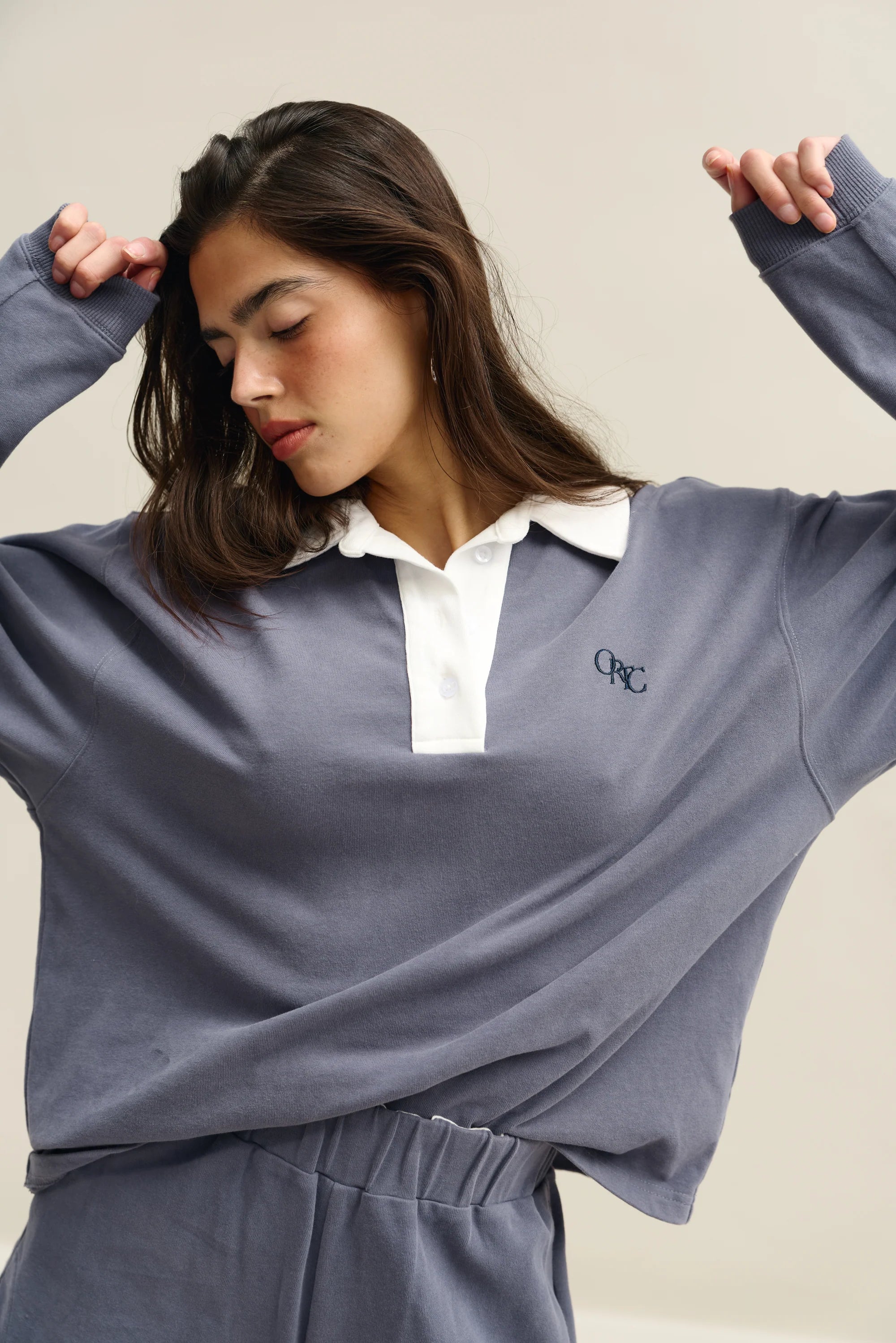 Solene Rugby Jumper | Washed Indigo