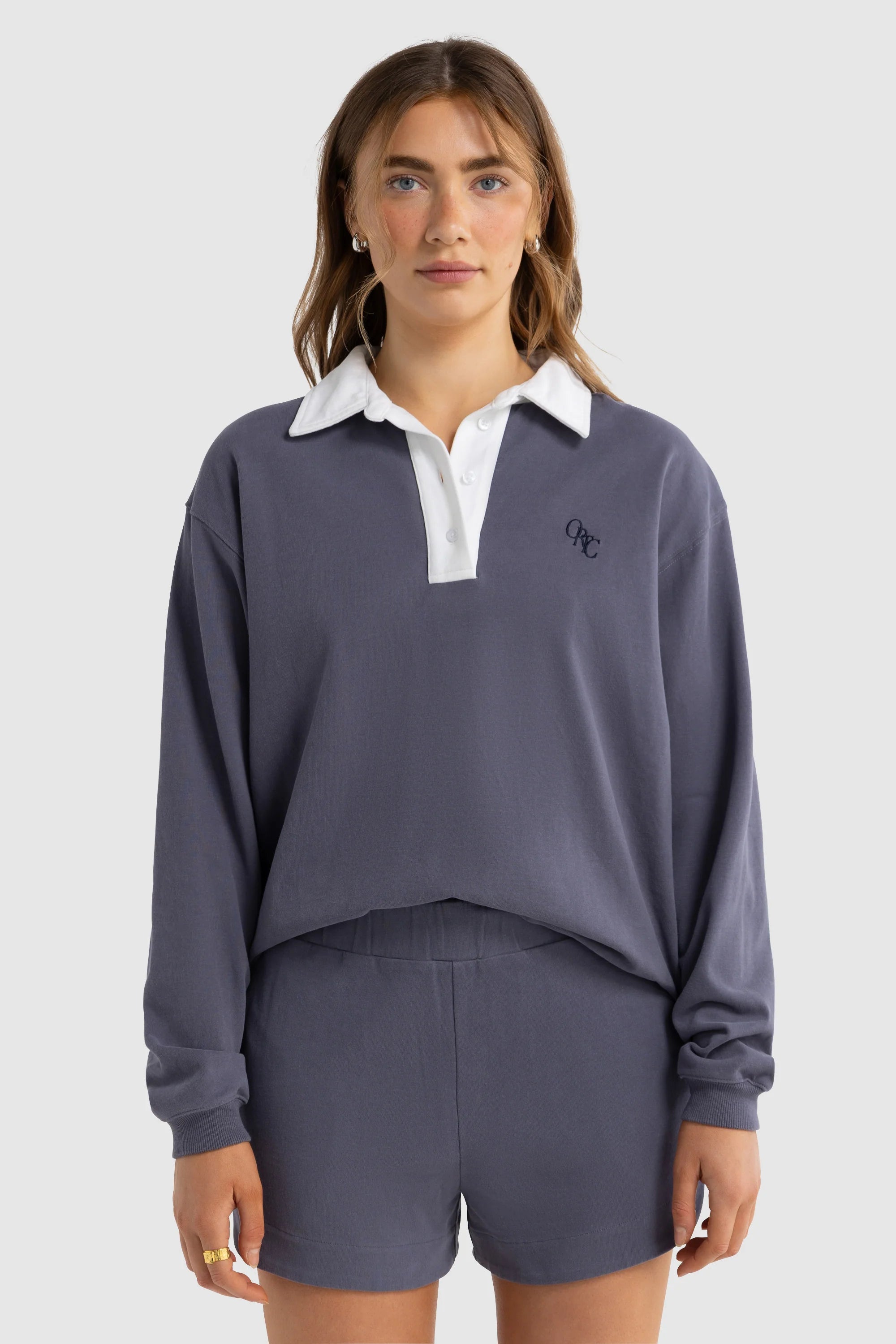Solene Rugby Jumper | Washed Indigo