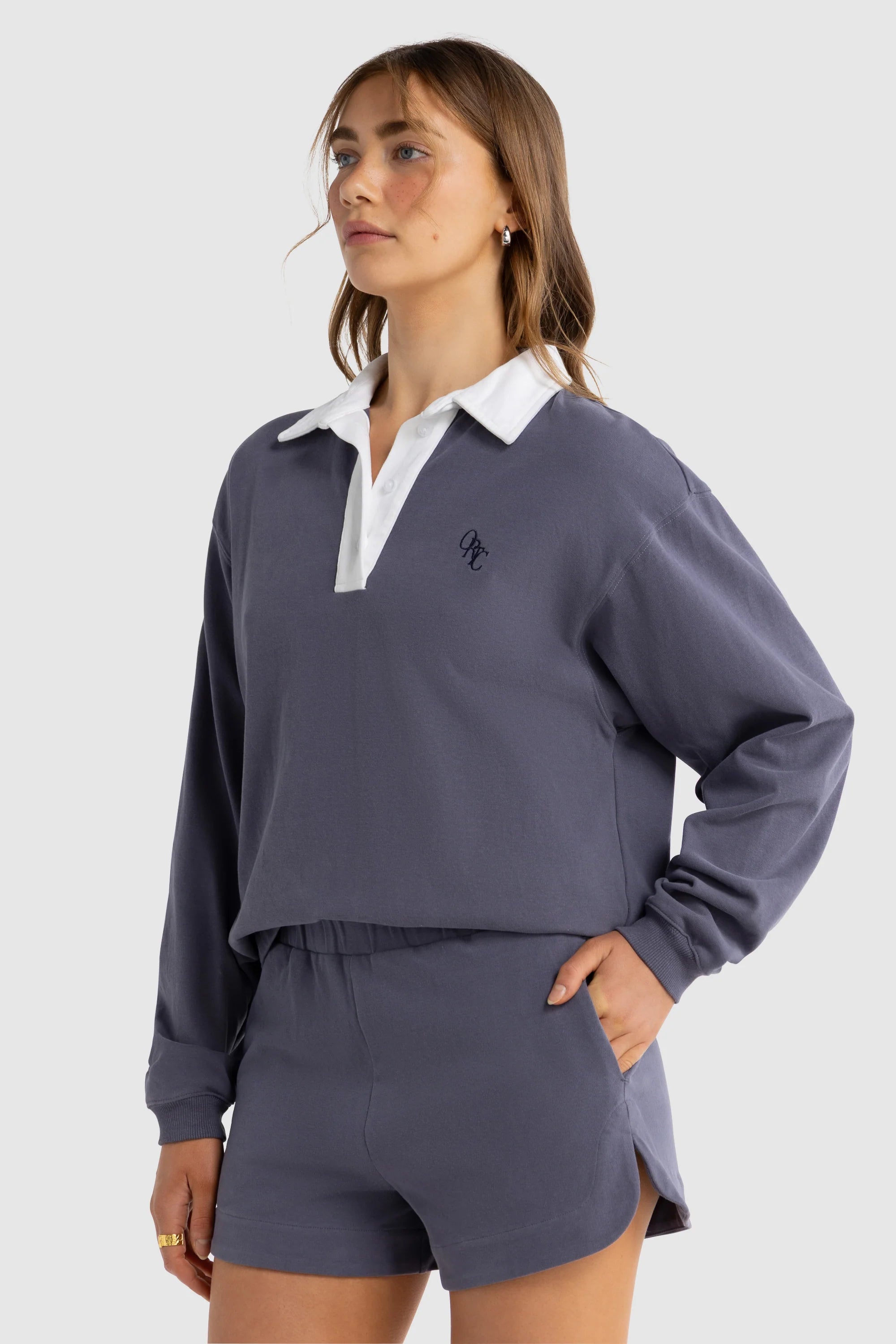 Solene Rugby Jumper | Washed Indigo
