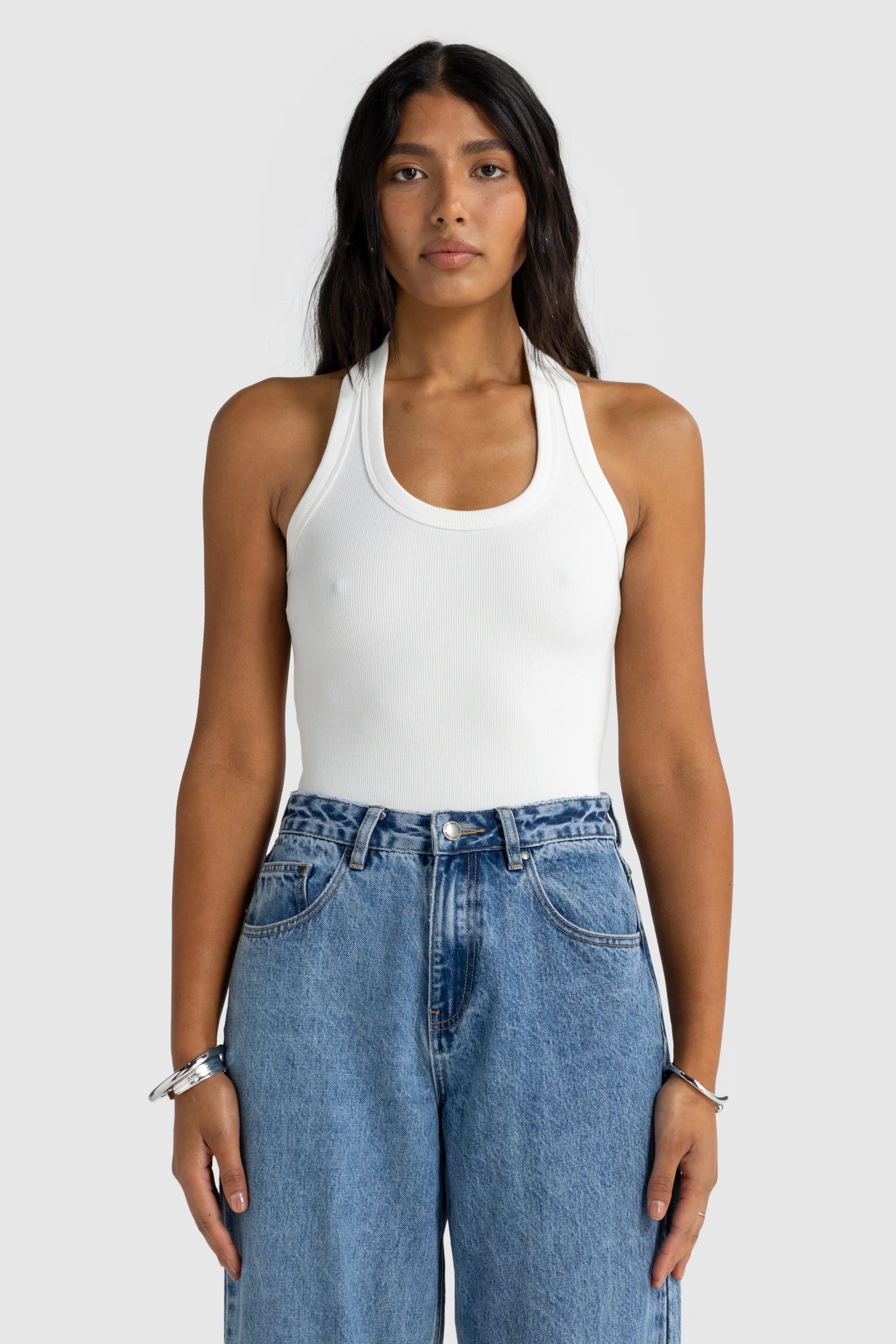 Sunday Halter Tank | White