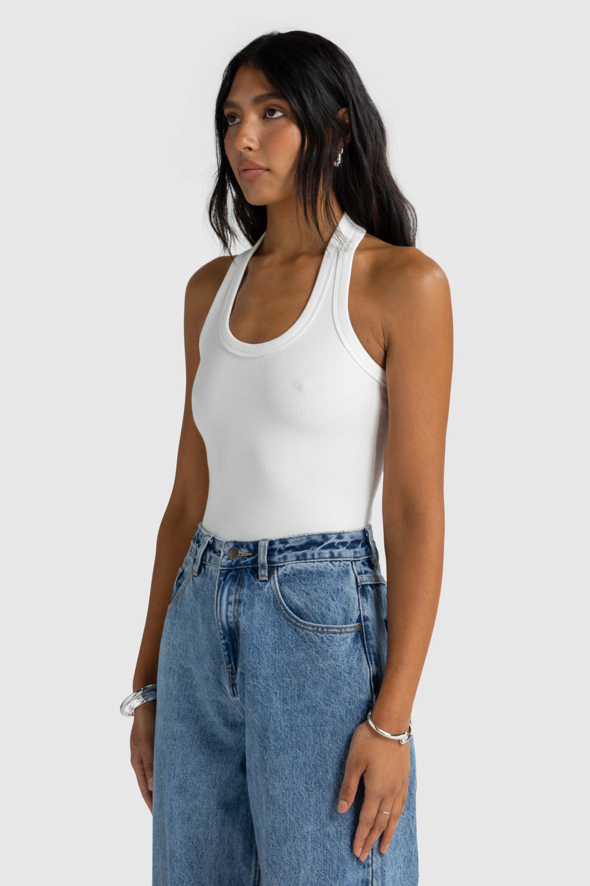 Sunday Halter Tank | White