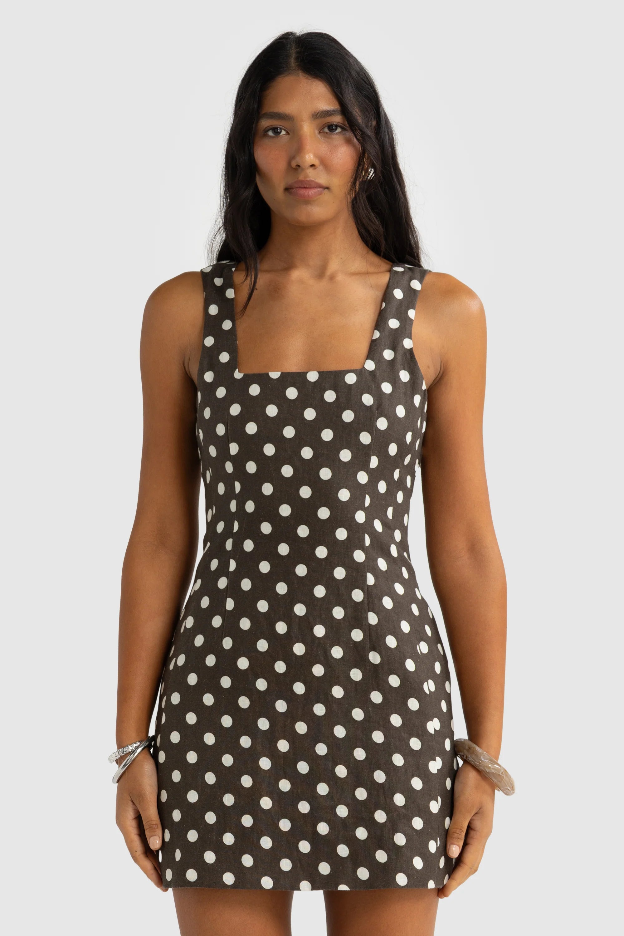 Zoey Linen Mini Dress | Polkadot