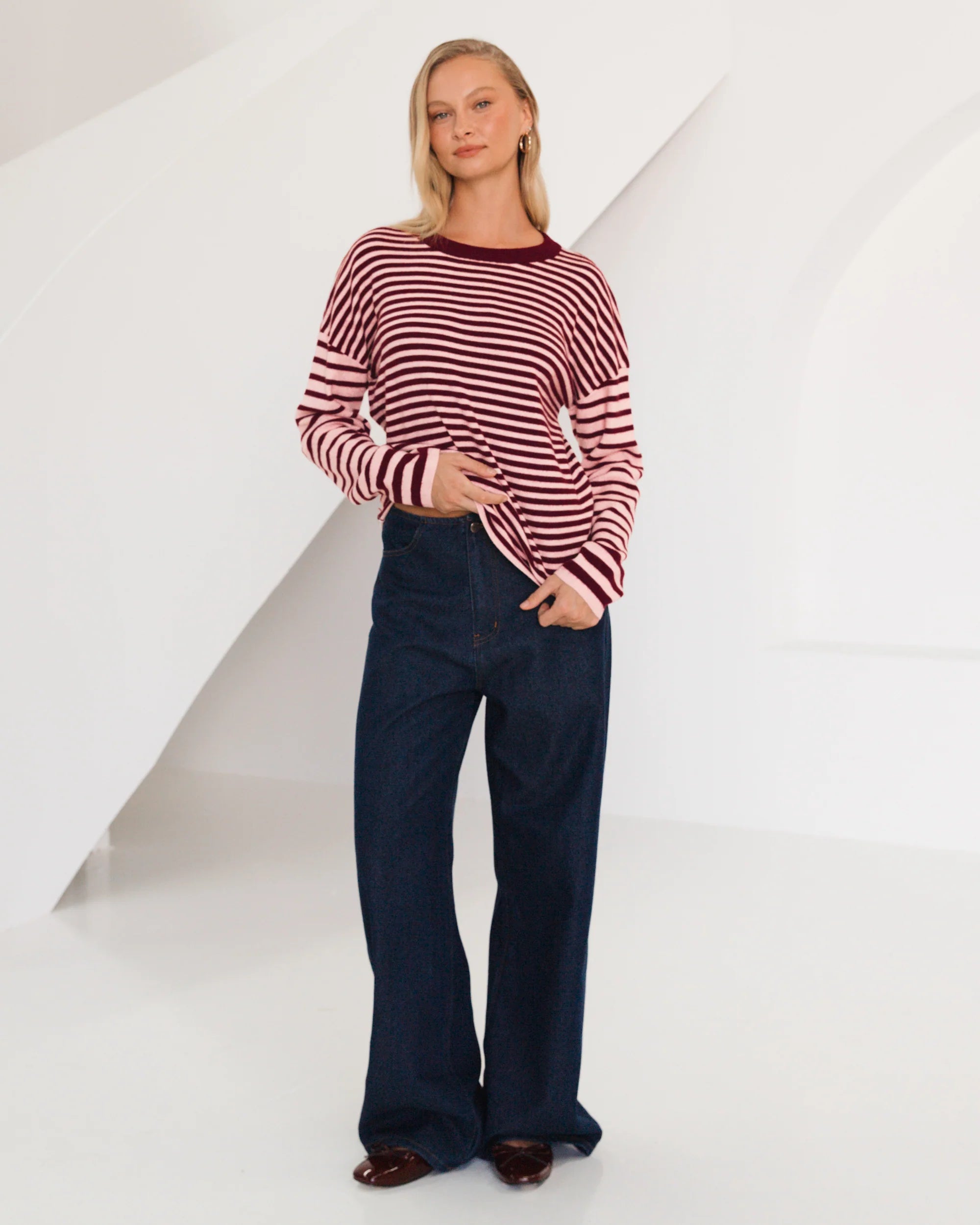 Rebecca Stripe Long Sleeve Top