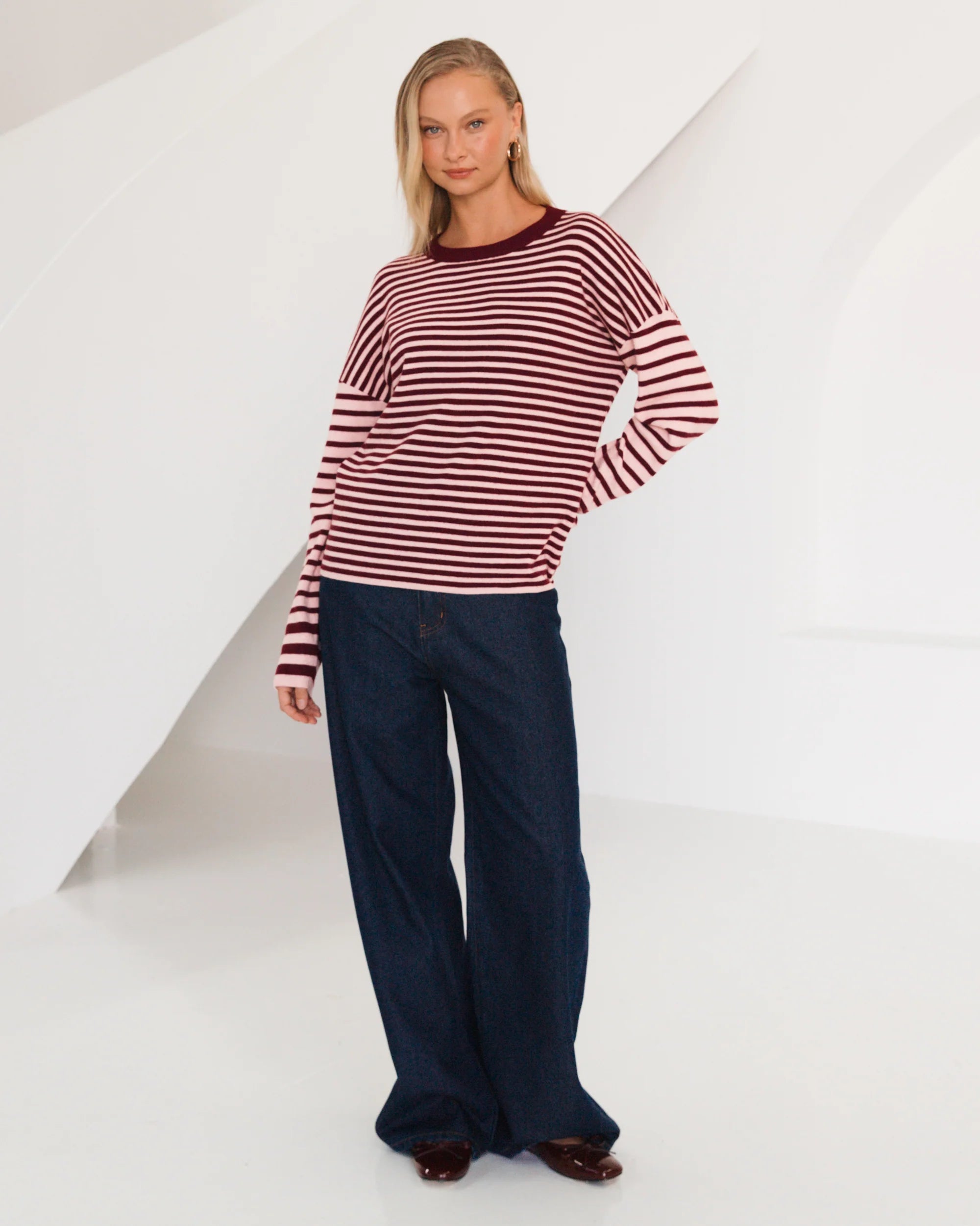 Rebecca Stripe Long Sleeve Top