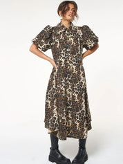 Laboheme Girls Peyton Midi Dress | Leopard Denim