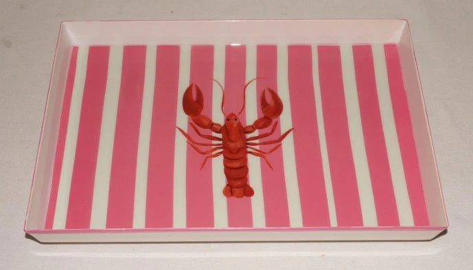 Pink Stripe Lobster Tray