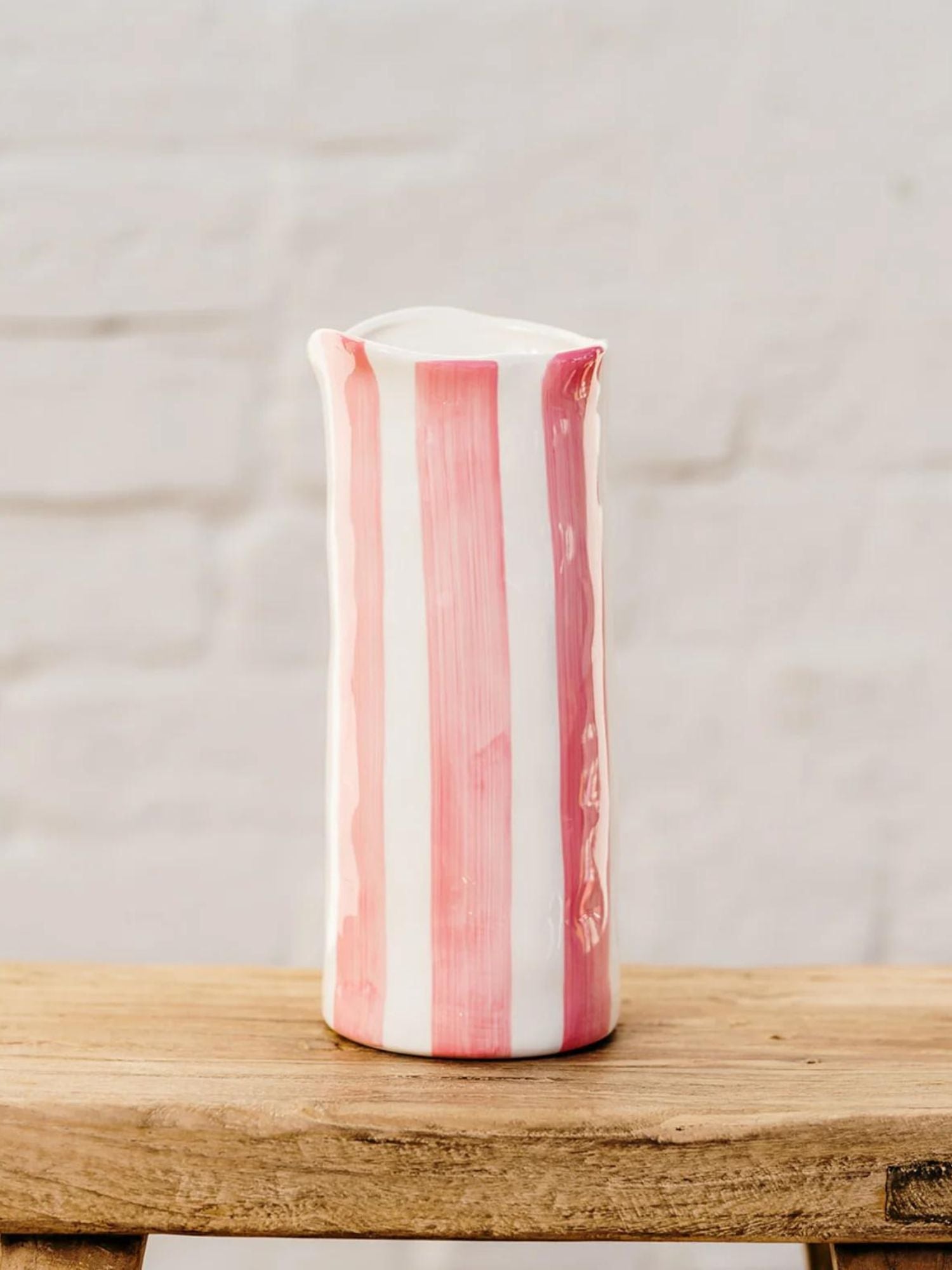 Noss & Co - Medium Striped Vase | Pink Stripe