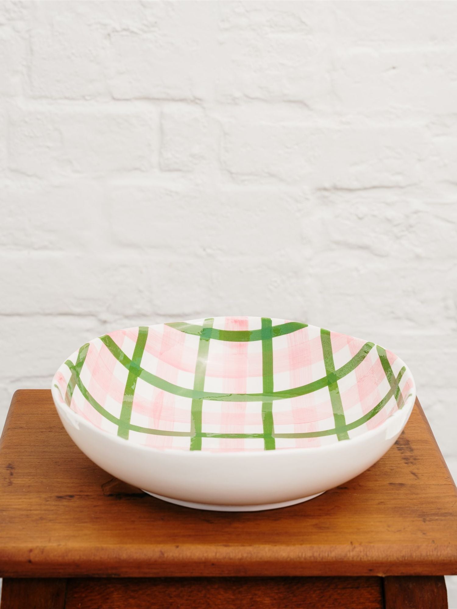 Noss & Co - Salad Bowl | Pink & Dark Green