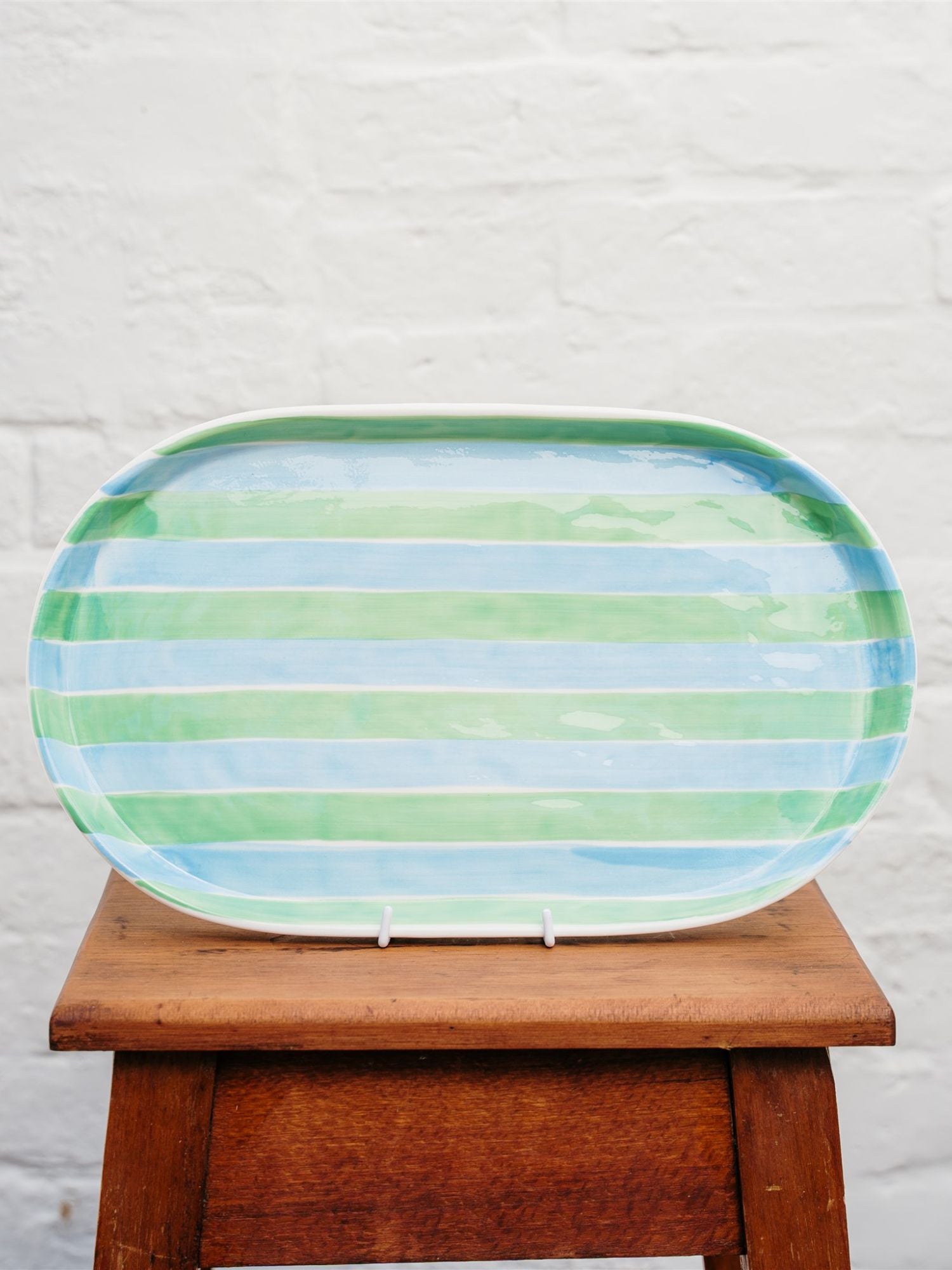 Noss & Co - Oval Platter | Blue & Mint Green