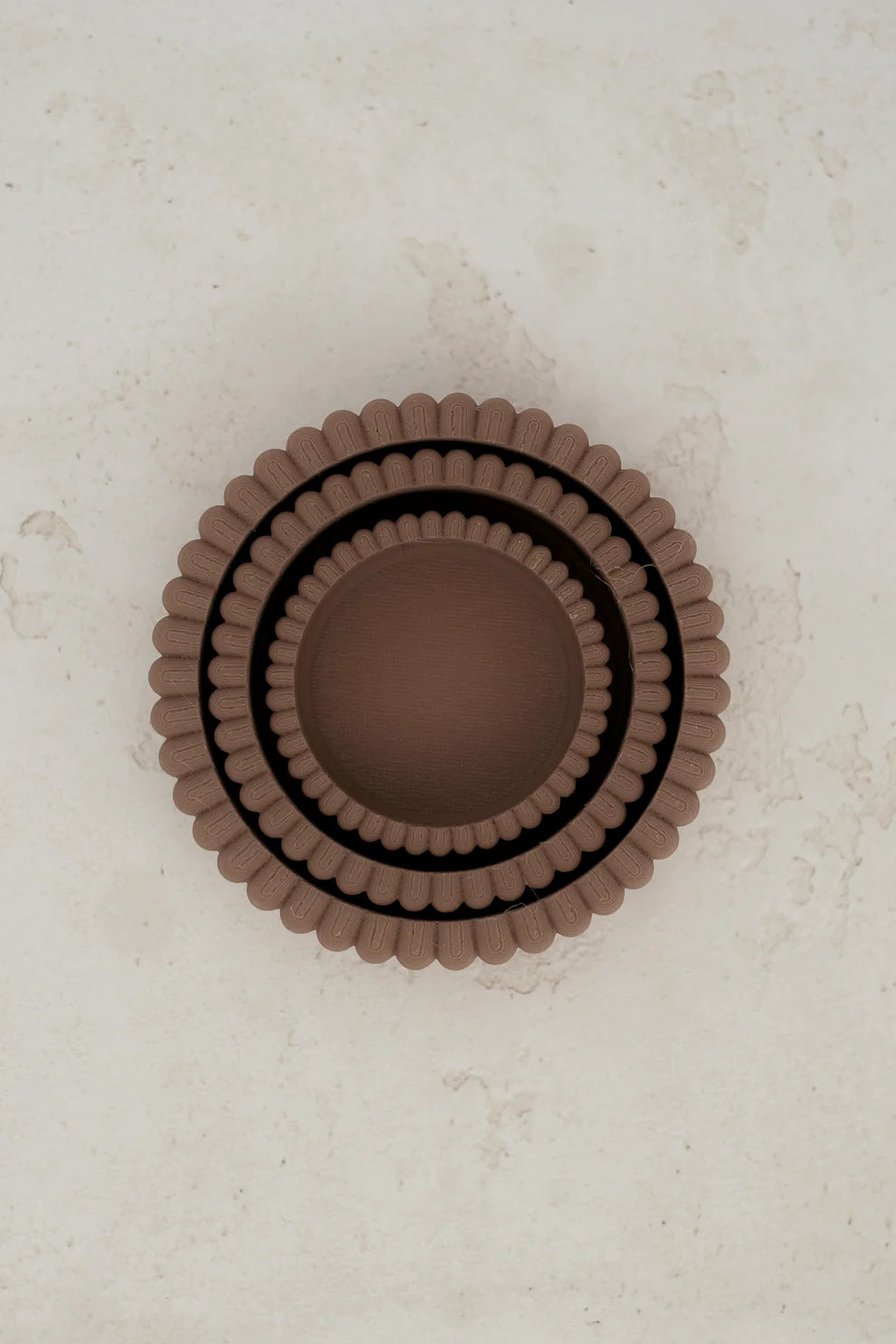 Scalloped Trinket Bowl Set | Coffee