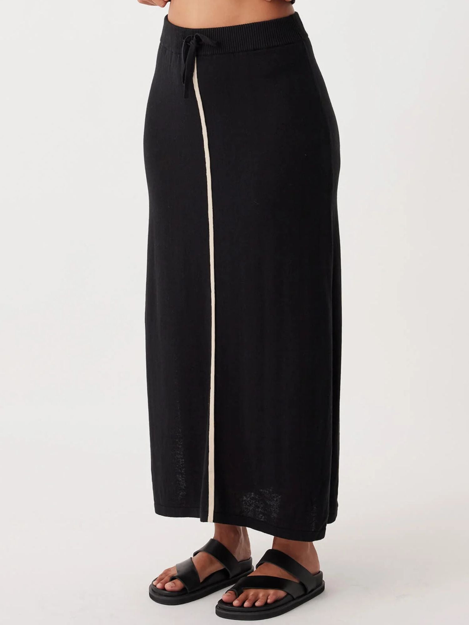 Quinn Cropped Skirt | Black & Taupe