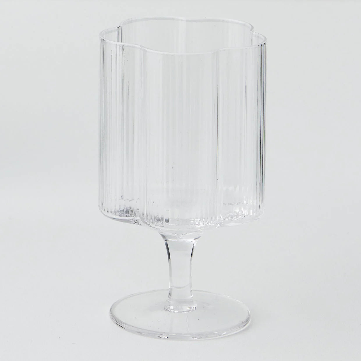 Ribbed Flower Wine Glass | Clear