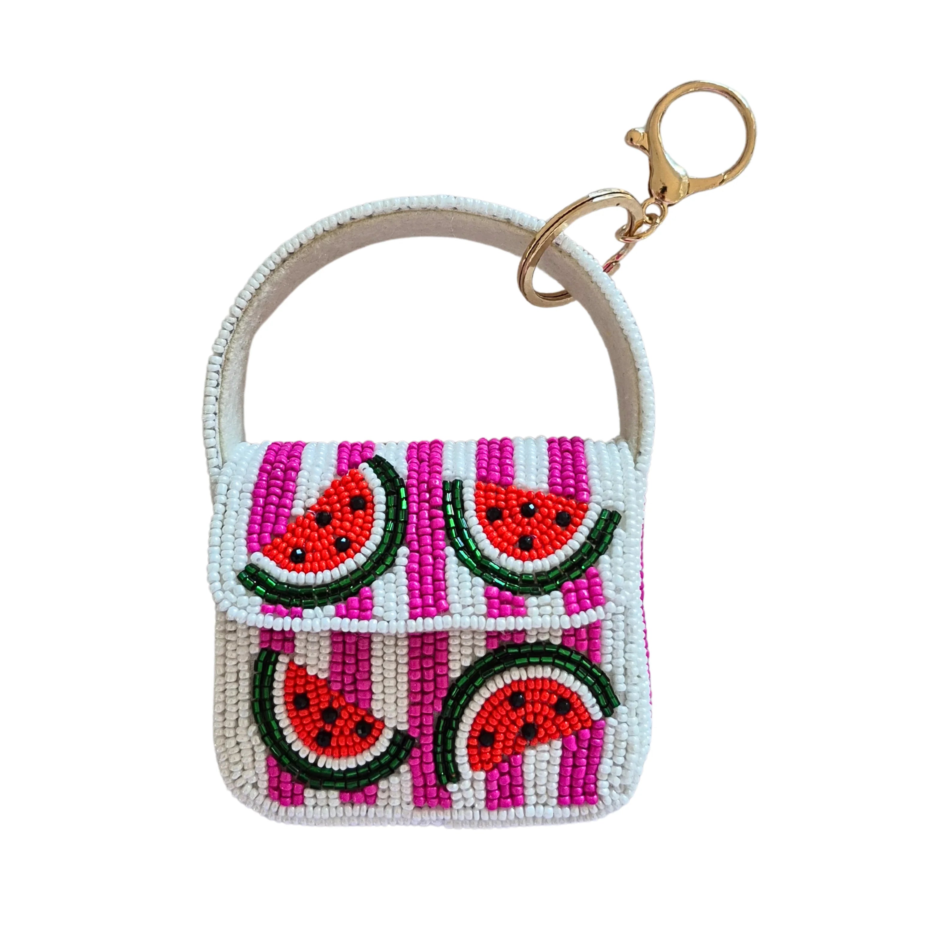 Zoda Mini Beaded Handbag Keychain | Watermelon