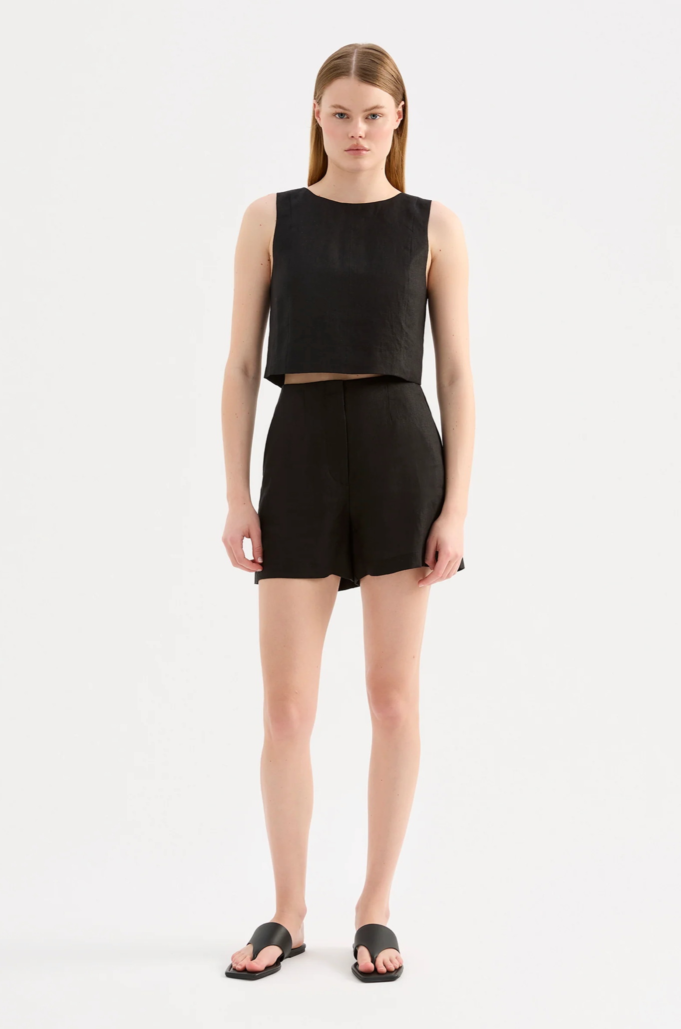 Marli Linen Top | Black