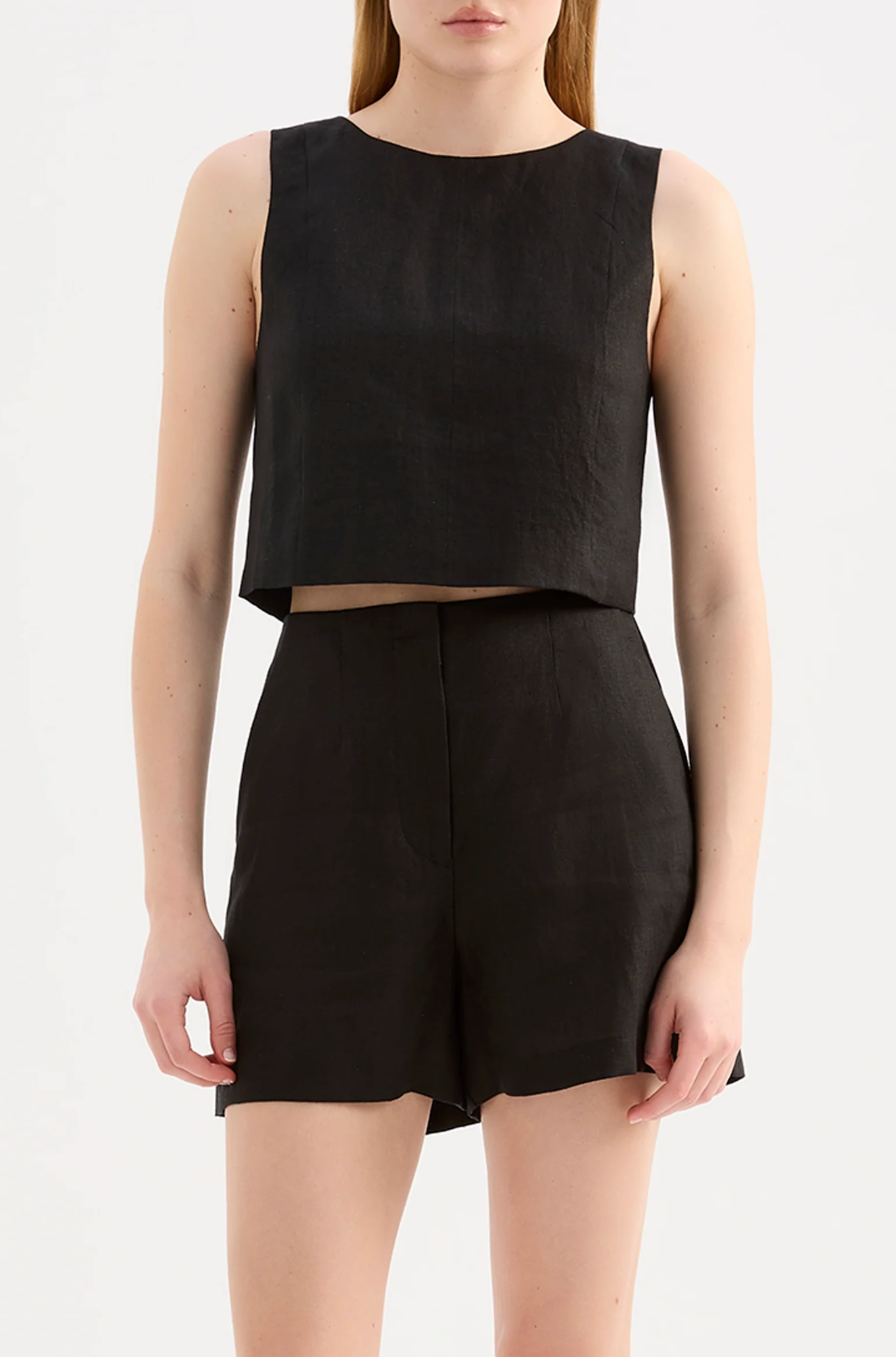 Marli Linen Top | Black