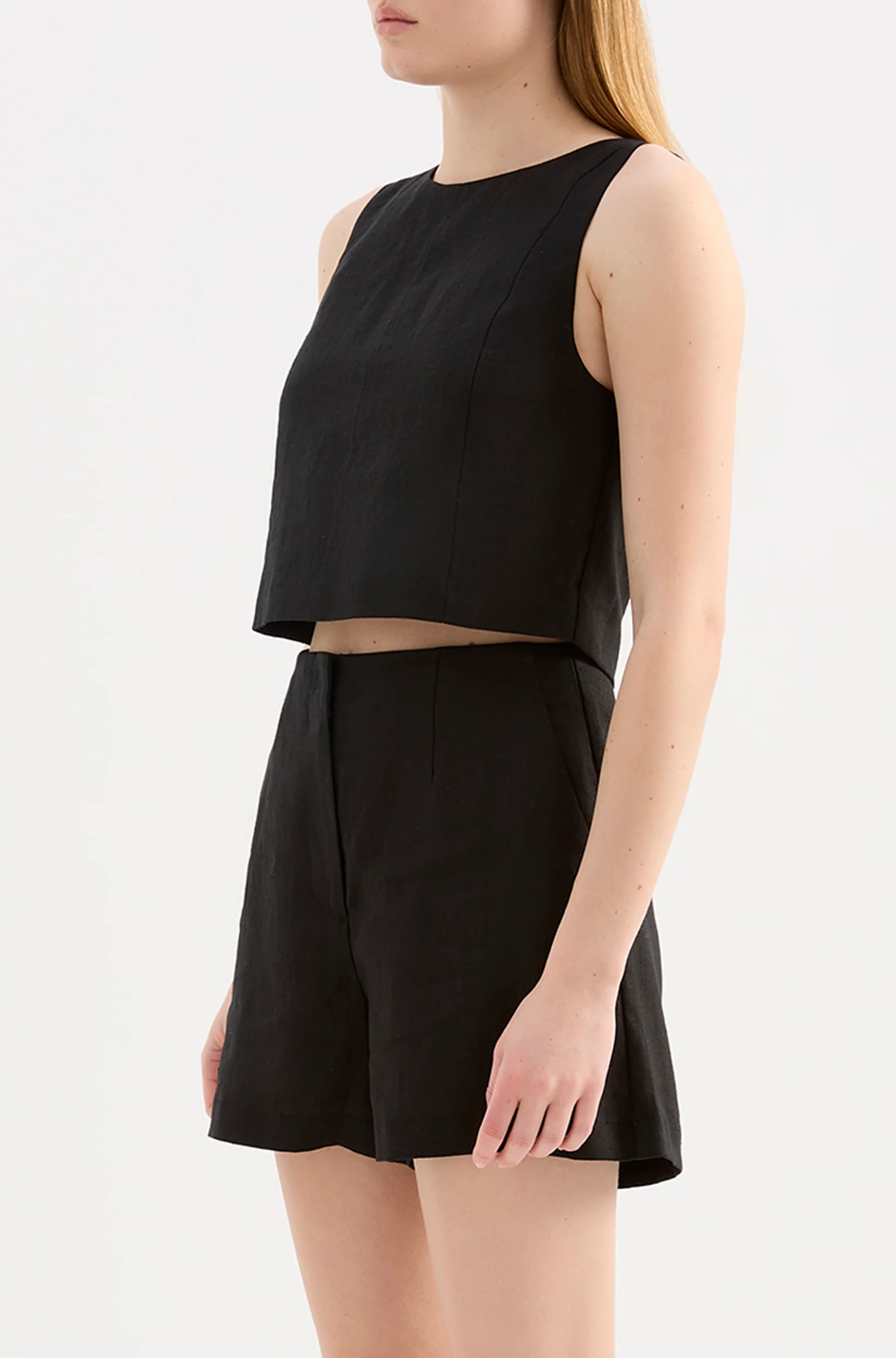 Marli Linen Top | Black