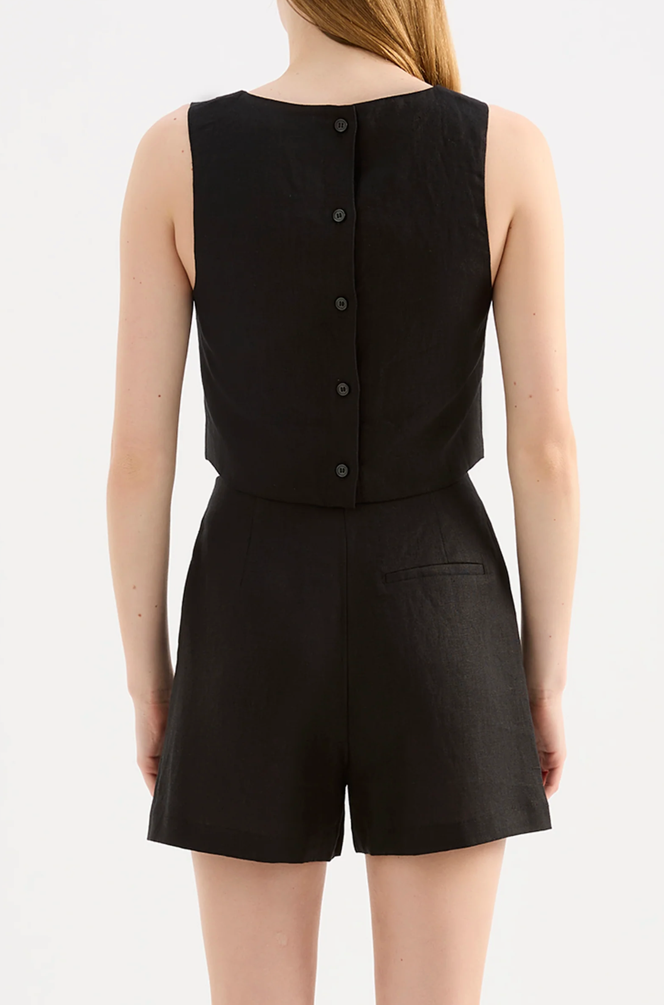Marli Linen Top | Black