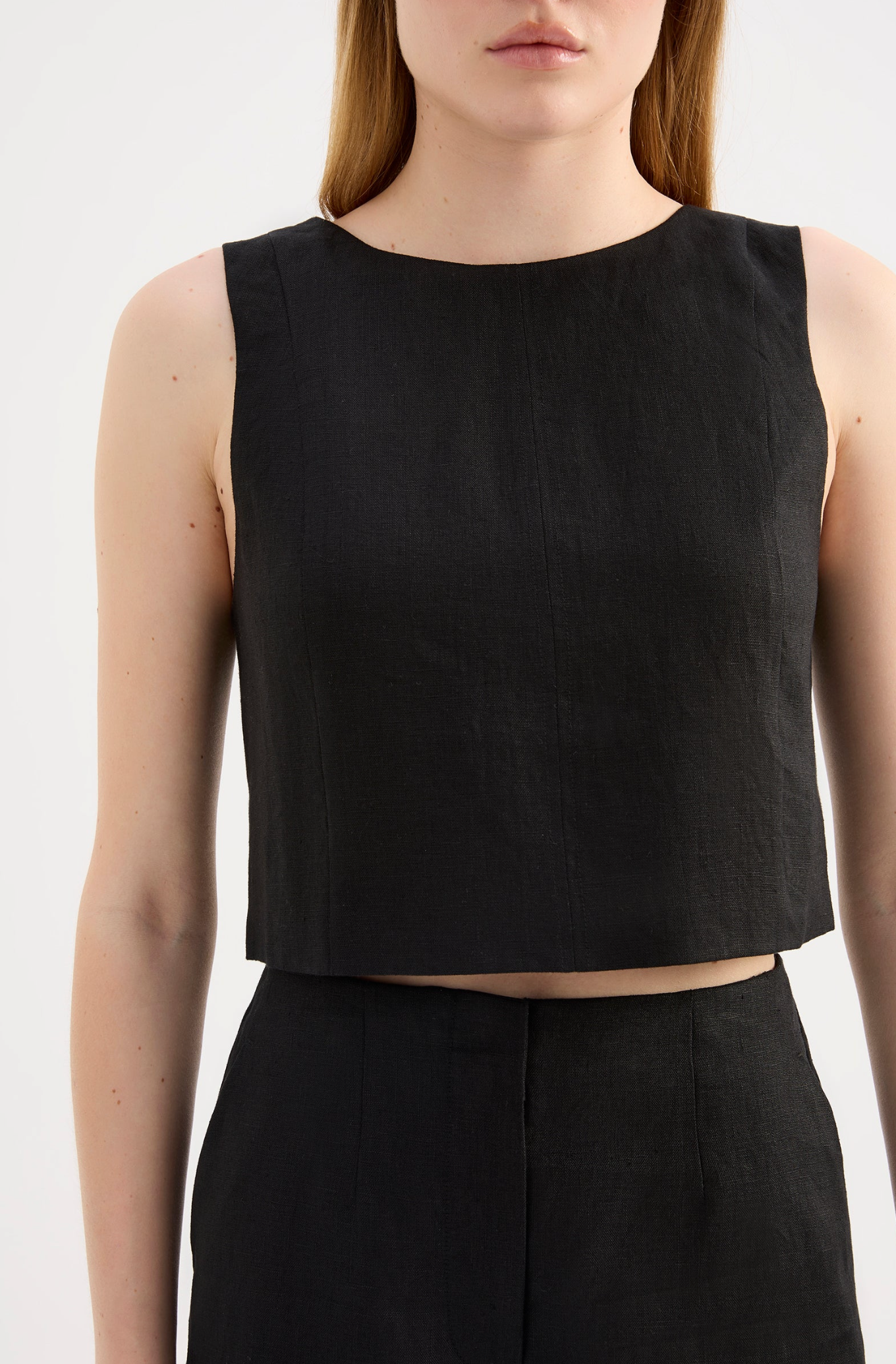 Marli Linen Top | Black