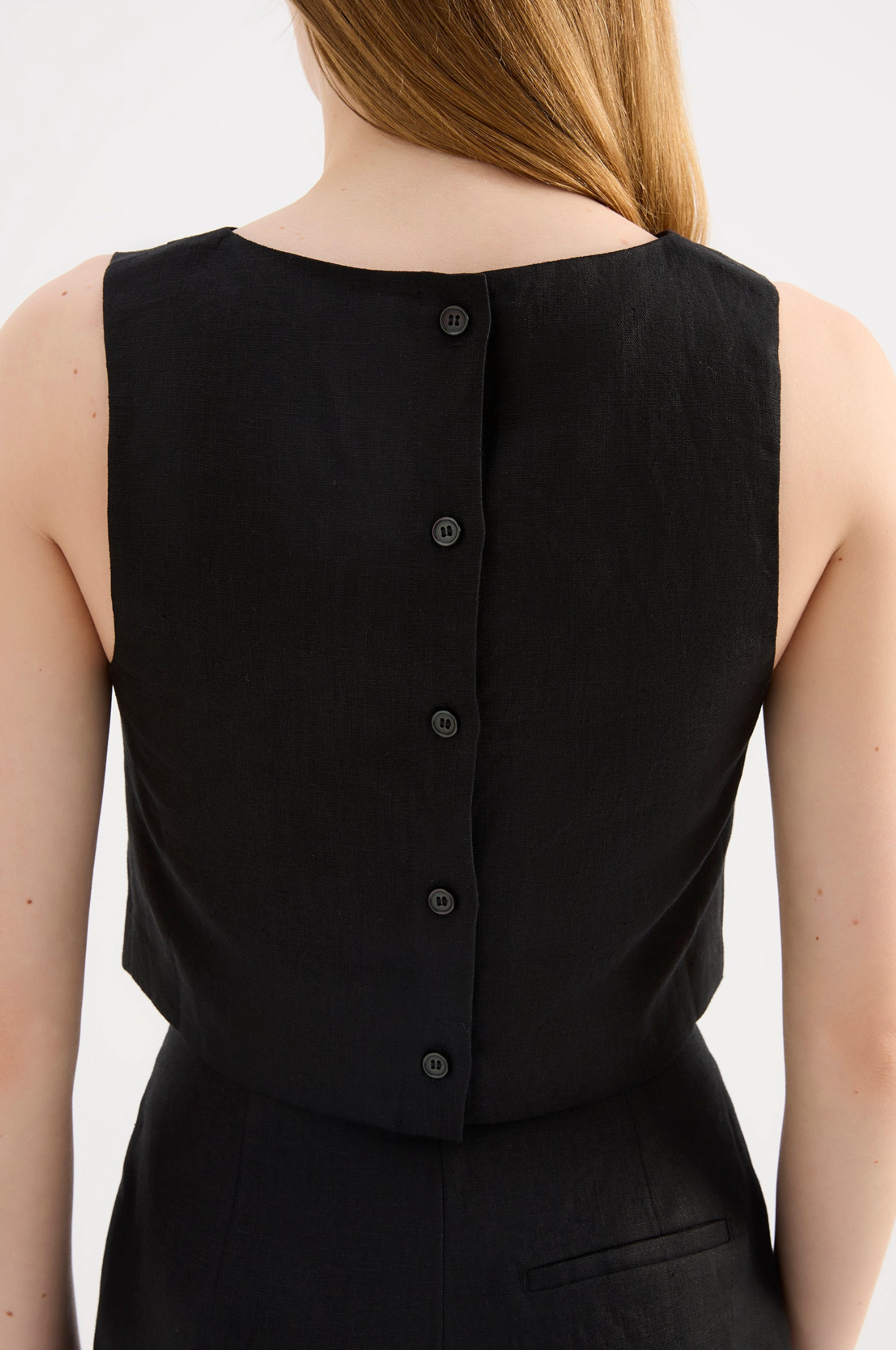 Marli Linen Top | Black