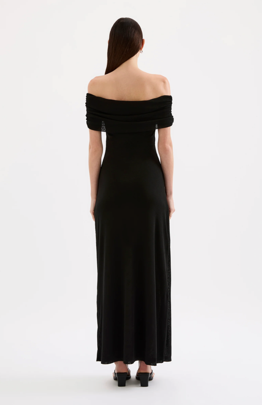 Rue Mesh Maxi Dress | Black