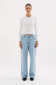 Organic Rib L/S Tee | White
