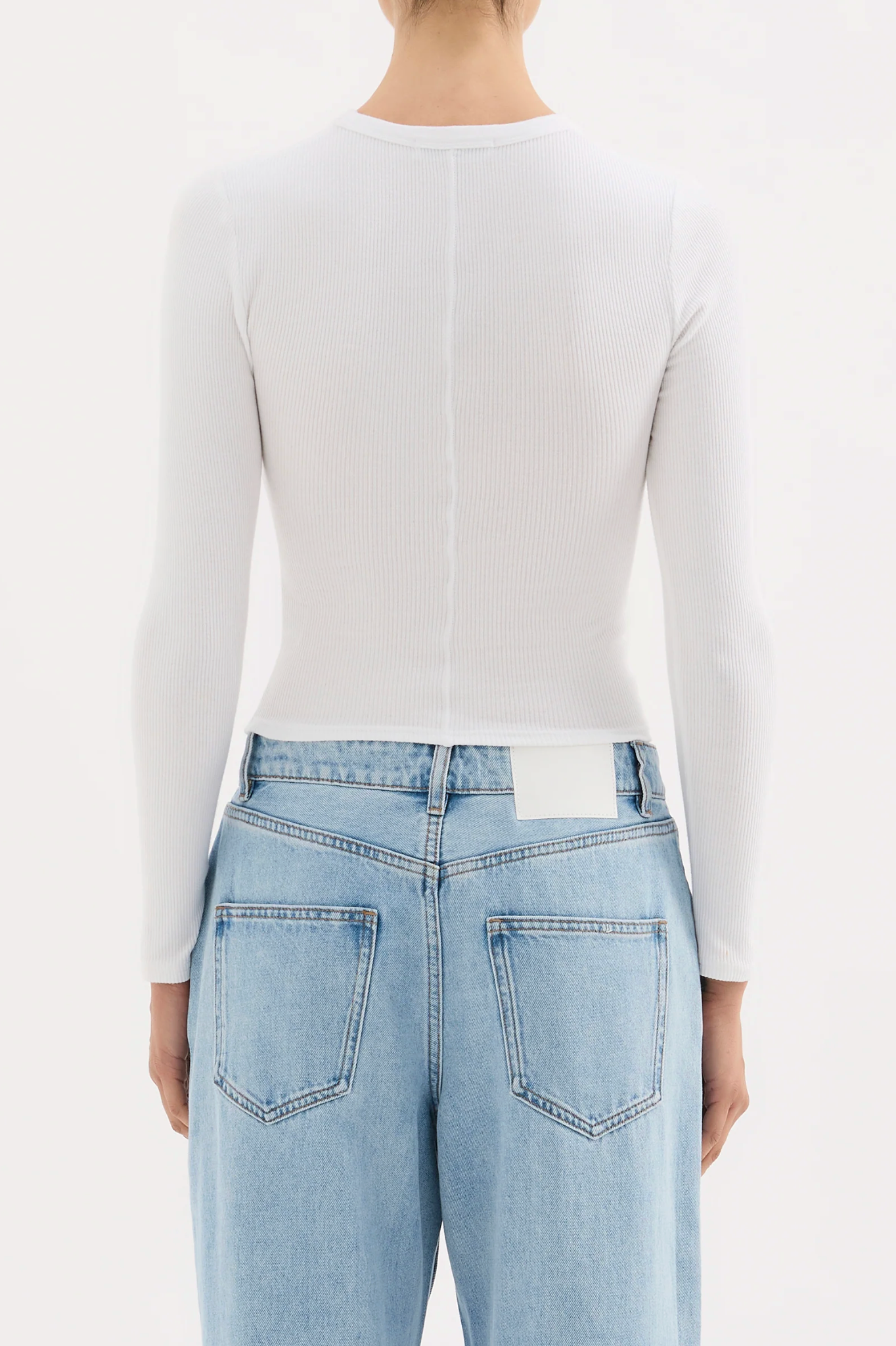 Organic Rib L/S Tee | White
