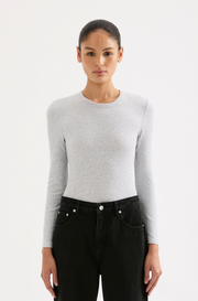Organic Rib L/S Tee | Grey Marle