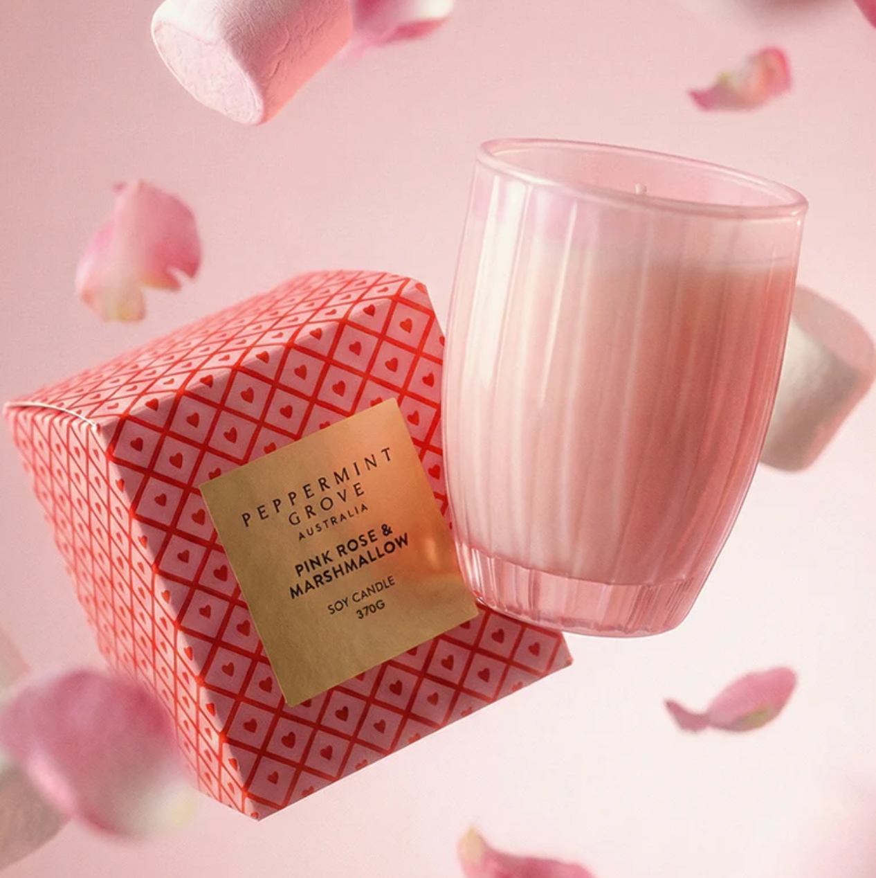 Peppermint Grove | Pink Rose & Marshmallow Candle