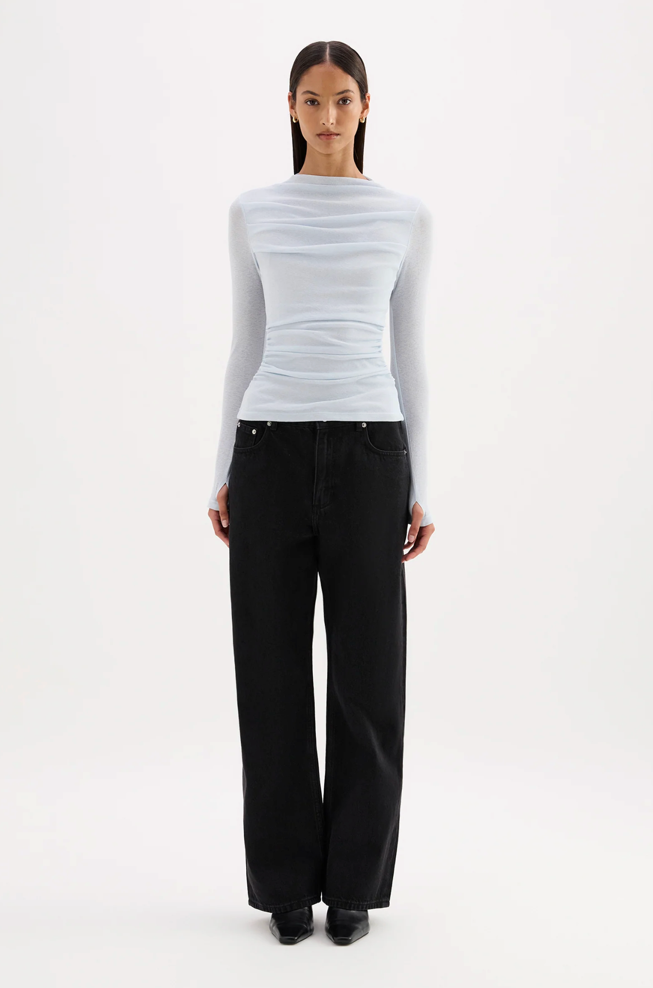 Calista Mesh LS Top | Glacier