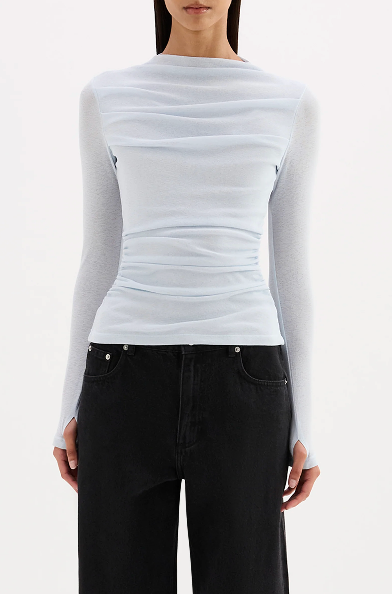Calista Mesh LS Top | Glacier