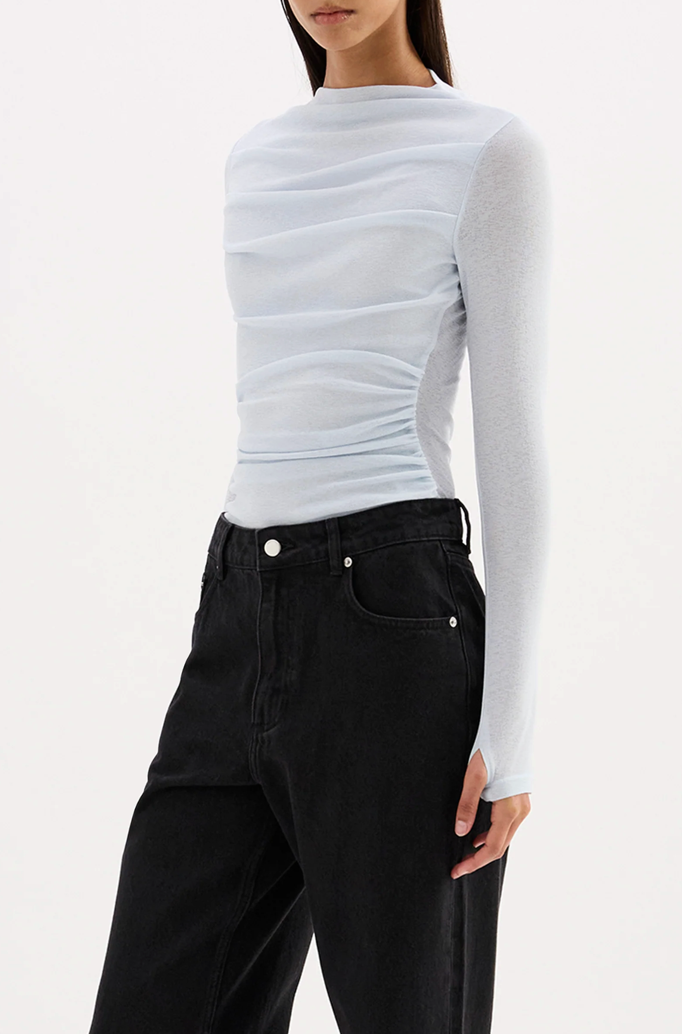 Calista Mesh LS Top | Glacier
