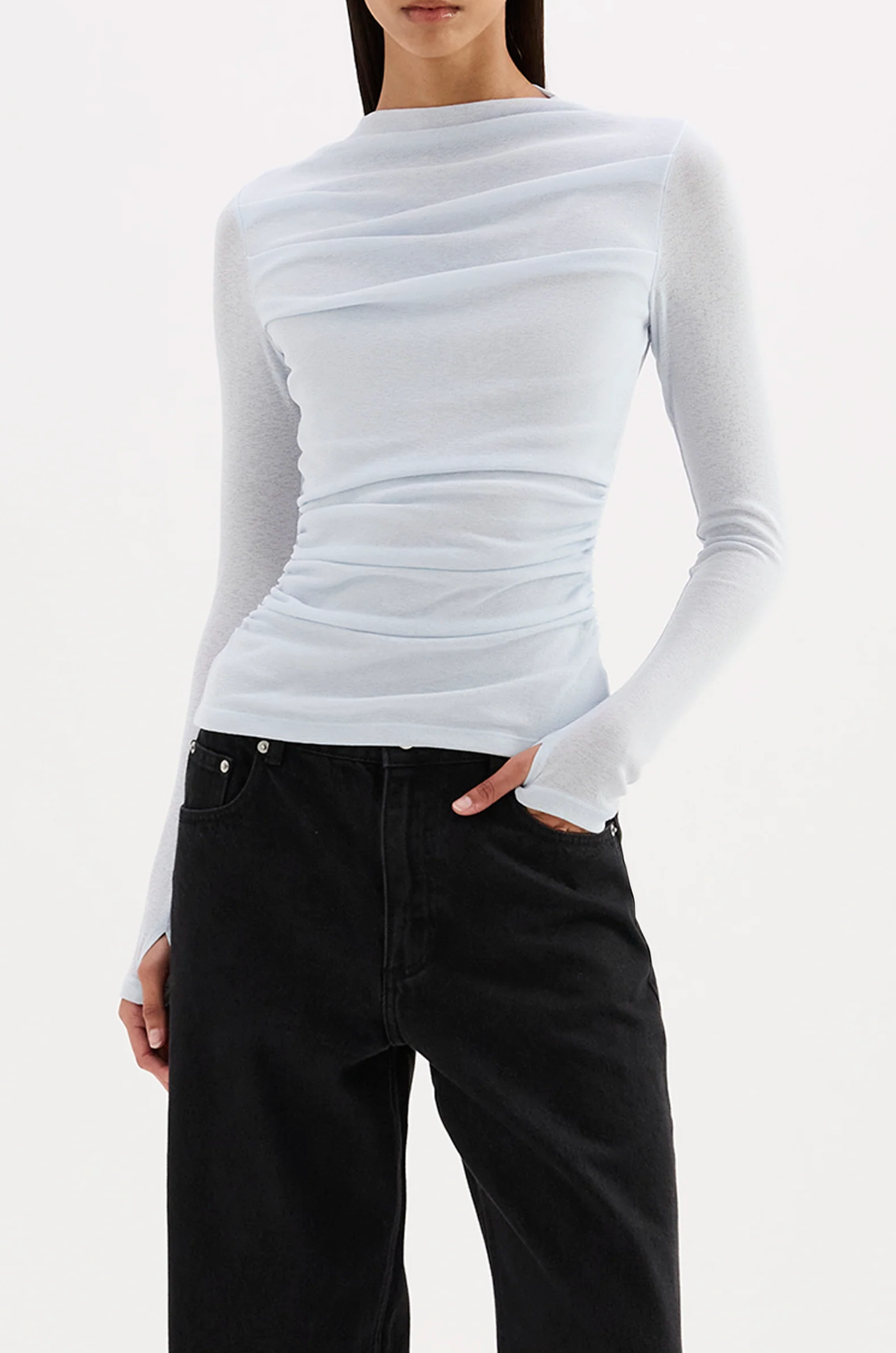 Calista Mesh LS Top | Glacier