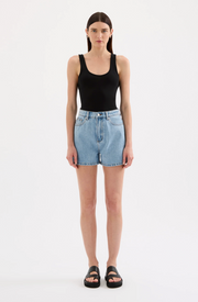 Organic Mom Short | Light Blue