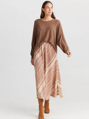 Sicily Skirt | Santal Stripe