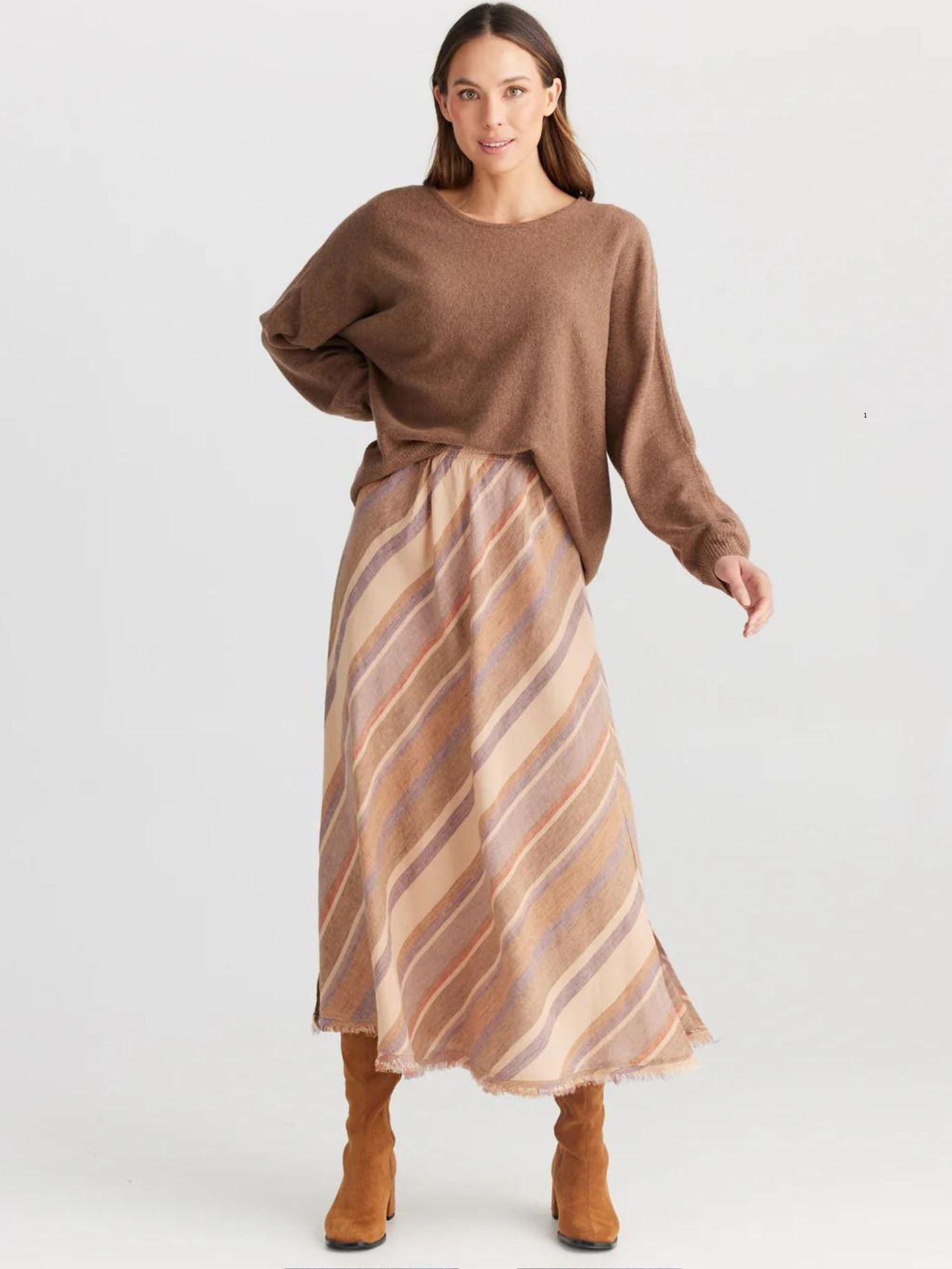 Sicily Skirt | Santal Stripe