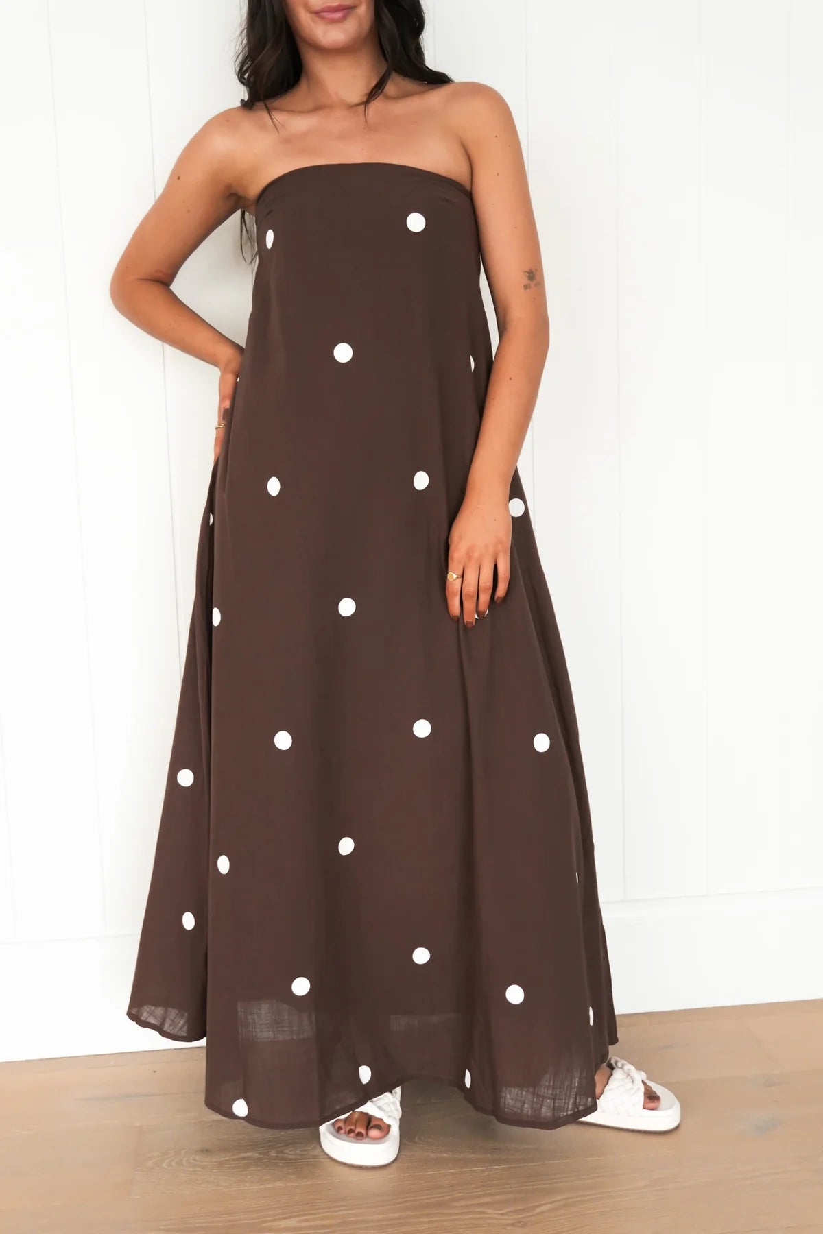 Sloane Maxi Dress | Chocolate Polka Dot