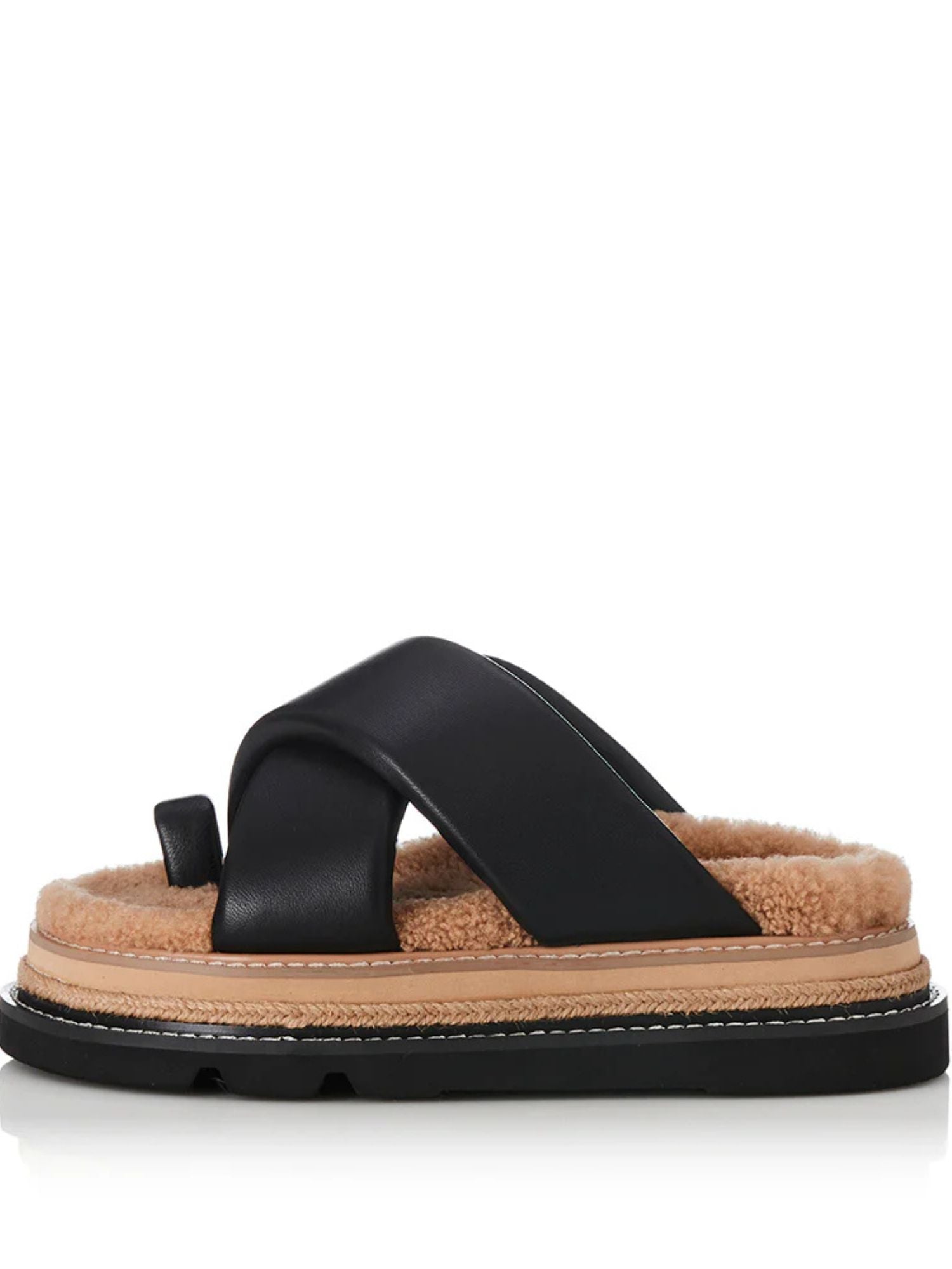 Alias Mae Venga Sandal | Black Leather W Shearing