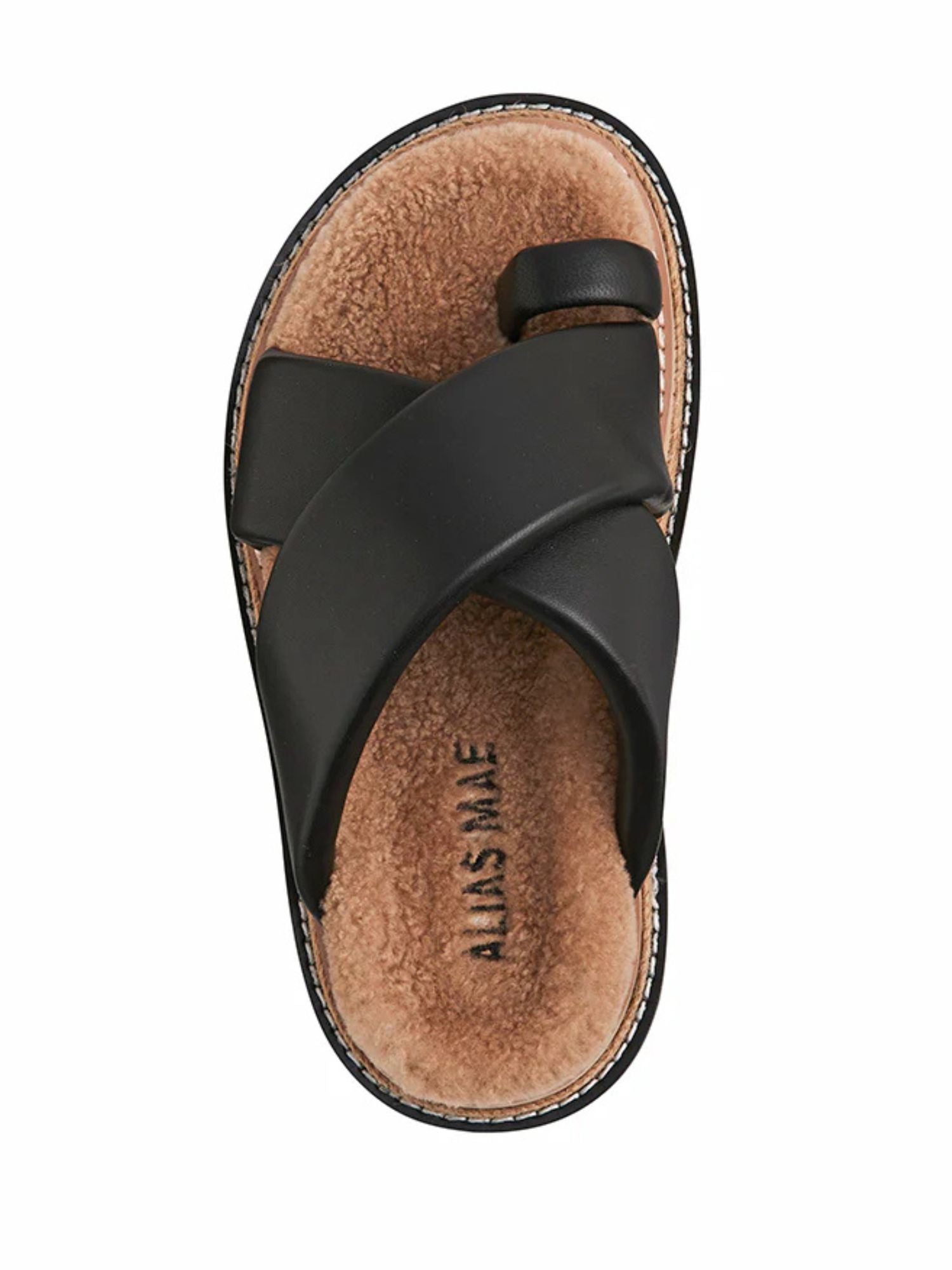 Alias Mae Venga Sandal | Black Leather W Shearing