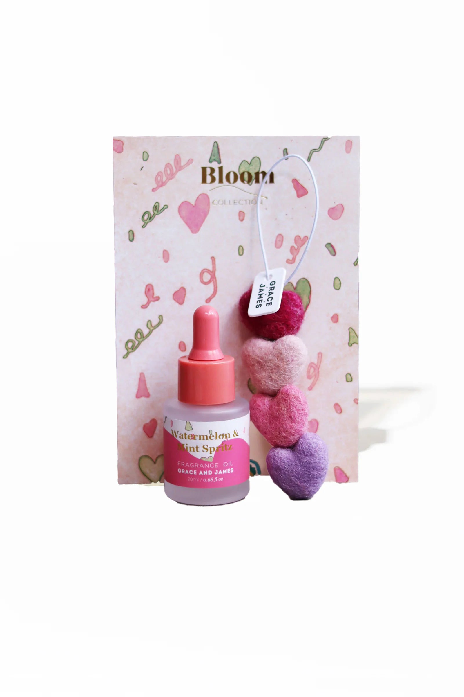 Grace & James Bloom Felt Air Freshener |  Watermelon & Mint Spritz