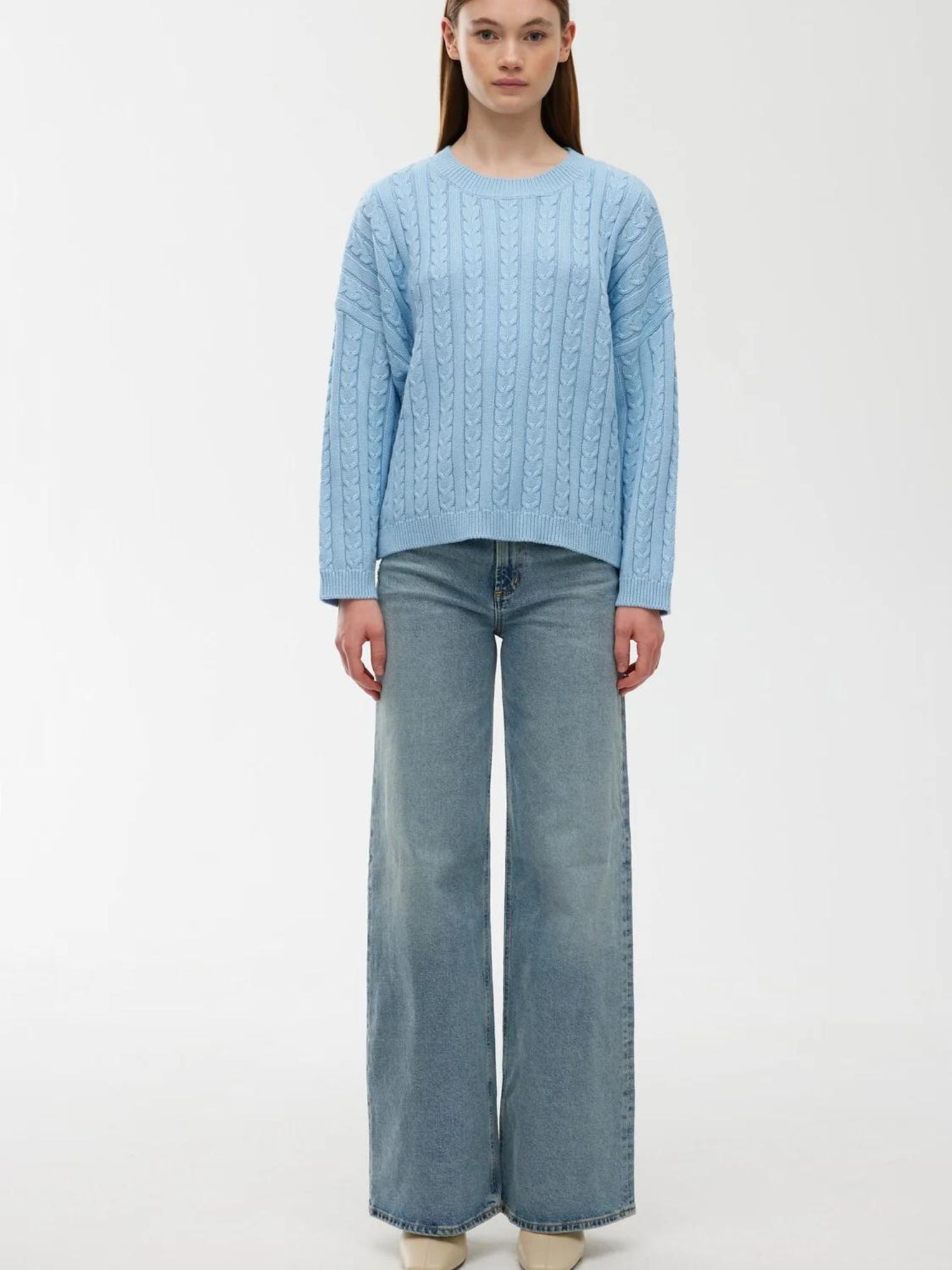 Willa Cable Knit | Sky