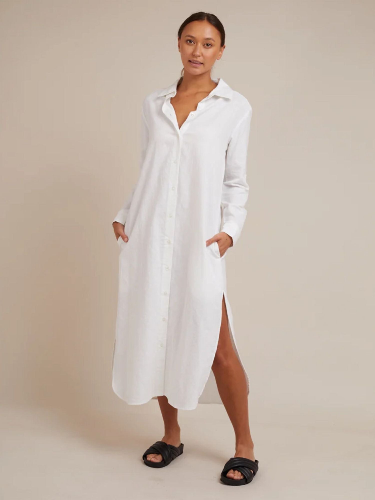Willow Shirt Dress | White