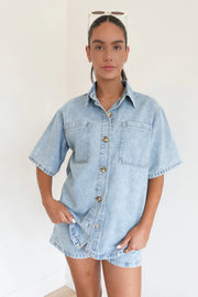 Xylia Denim Shorts | Light Blue