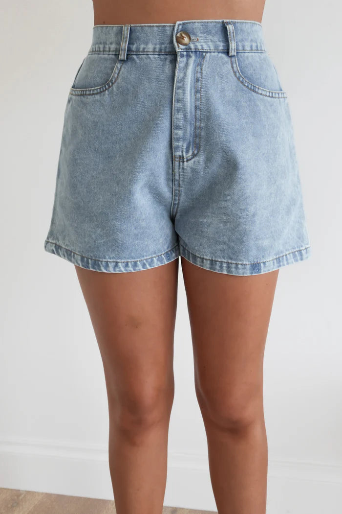 Xylia Denim Shorts | Light Blue