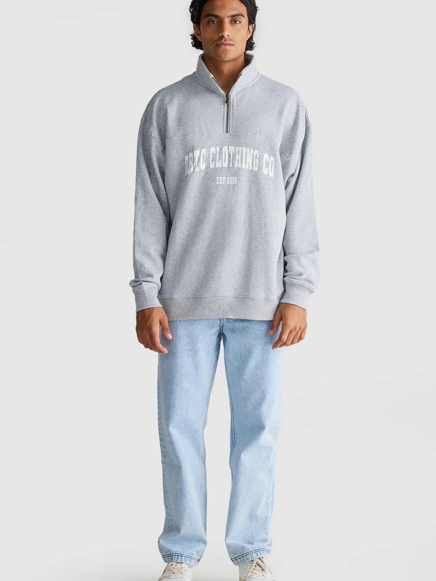 College Logo Quarter Zip | Grey Marle