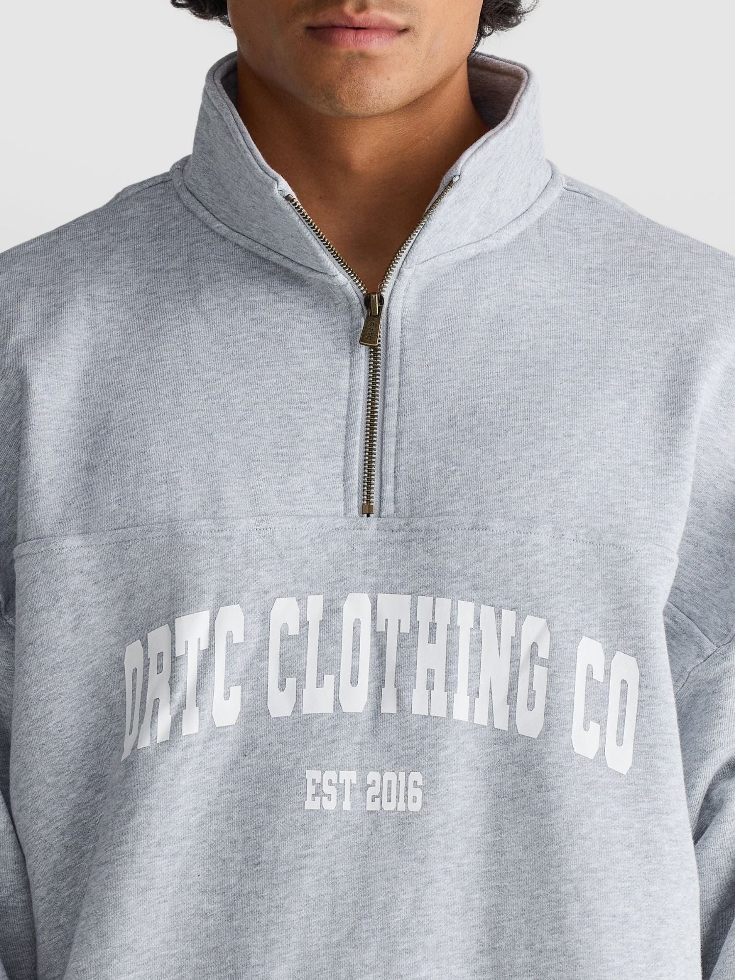 College Logo Quarter Zip | Grey Marle