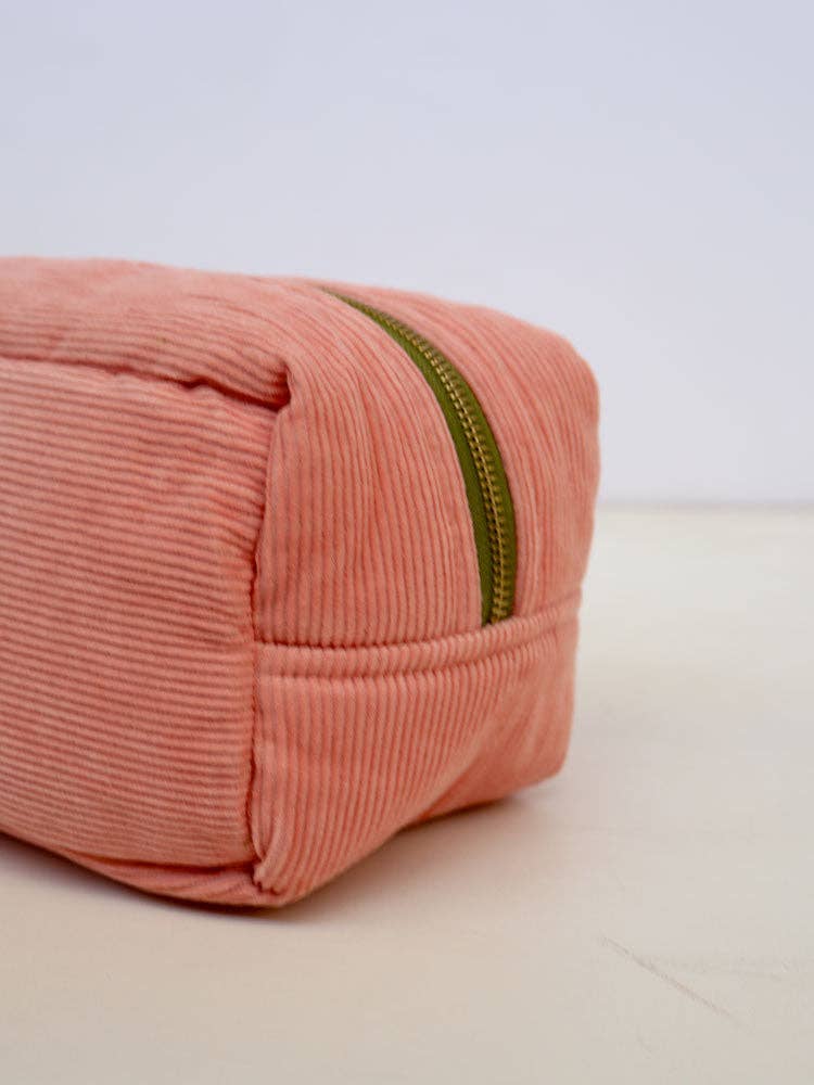 Corduroy Dopp Kit in Peach