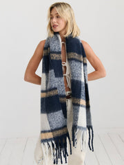 Pierre Checkered Fluffy Scarf