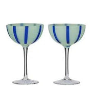 Aperitivo Set Of 2 Coupe Glass | Green & Blue