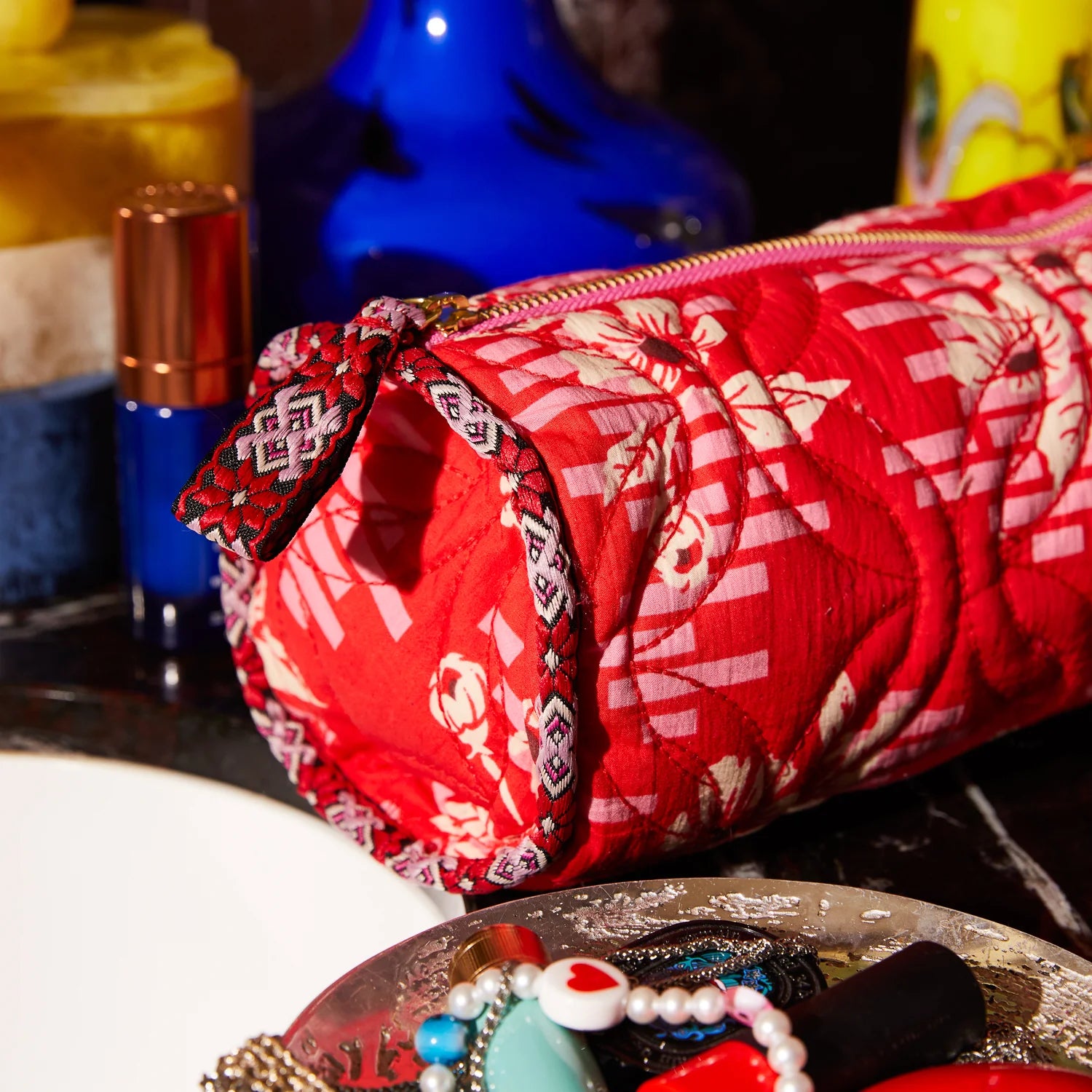 Marta Makeup Bag | Vermillion