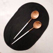 Copper & White Salad Servers